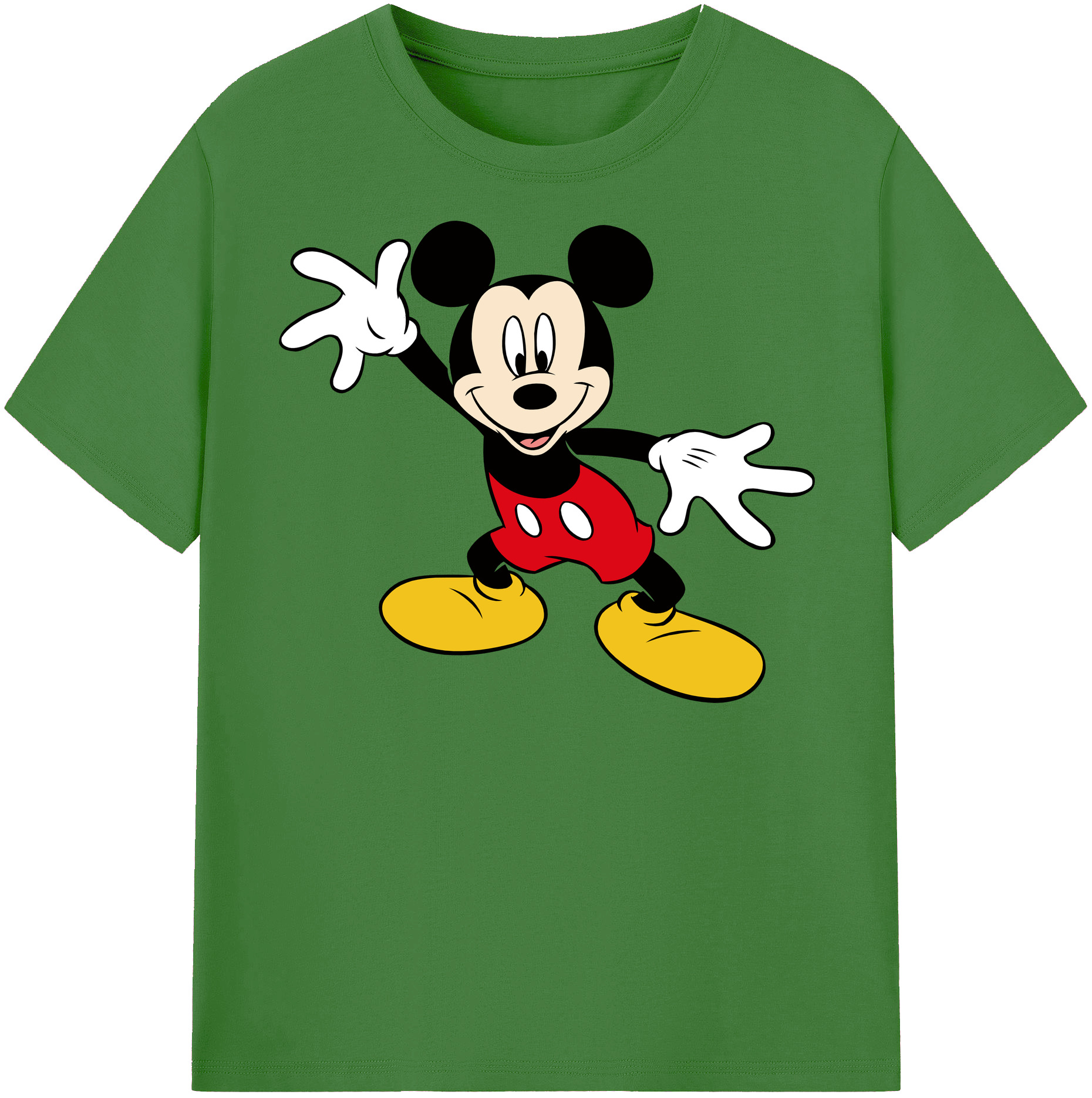 （画像用） ミッキーマウス Mickey Mouse レディースカジュアルプリントTシャツ（綿100％）